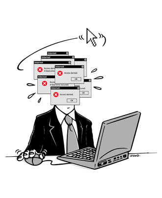 Cartoon: Access denied (medium) by stewie tagged access,denied,mouse,cursor,laptop