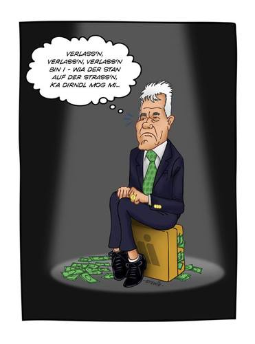Cartoon: All by himself... (medium) by stewie tagged frank,stronach,politician,politiker,politik,politics