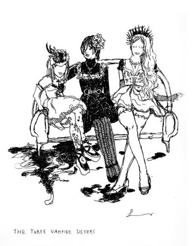 Cartoon: Three Vampire Sisters (medium) by lavi tagged vampire,lavi,liao,blood