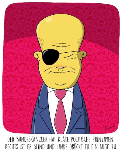 Cartoon: Blind (medium) by SCHÖN BLÖD tagged thomas,luft,jogging,unfall,cartoonalarm,olaf,scholz,bundeskanzler,politik,politiker,spd,links,rechts,linie,prinzipien,augenklappe,kompetenz,auge,thomas,luft,jogging,unfall,cartoonalarm,olaf,scholz,bundeskanzler,politik,politiker,spd,links,rechts,linie,prinzipien,augenklappe,kompetenz,auge