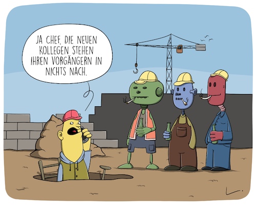 Cartoon: Echt (medium) by SCHÖN BLÖD tagged bauwesen,mitarbeiter,bauarbeiter,arbeiten,bier,faulheit,roboter,künstliche,intelligenz,baustelle,baugrube,bauwesen,mitarbeiter,bauarbeiter,arbeiten,bier,faulheit,roboter,künstliche,intelligenz,baustelle,baugrube