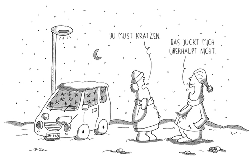 Eiskratzen von SCHÖN BLÖD, Philosophie Cartoon