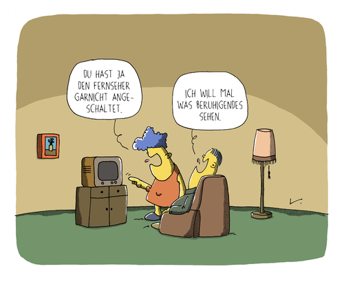 Cartoon: Fernsehen (medium) by SCHÖN BLÖD tagged sessel,ruhe,tv,wohnzimmer,ehepaar,frau,mann,fernseher,fernsehen,lustig,cartoon,luft,thomas,thomas,luft,cartoon,lustig,fernsehen,fernseher,mann,frau,ehepaar,ruhe,sessel,wohnzimmer,tv