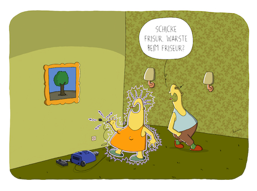 Cartoon: Frisur (medium) by SCHÖN BLÖD tagged thomas,luft,cartoon,lustig,frisur,friseur,staubsauger,strom,stromschlag,ehepaar,mann,frau,thomas,luft,cartoon,lustig,frisur,friseur,staubsauger,strom,stromschlag,ehepaar,mann,frau