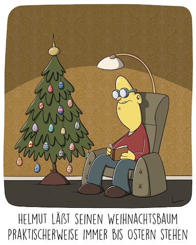 Cartoon: Osterbaum (medium) by SCHÖN BLÖD tagged ostern,baum,weihnachtsbaum,weihnachten,buch,lesen,wohnung,sessel,ostereier,ostern,baum,weihnachtsbaum,weihnachten,buch,lesen,wohnung,sessel,ostereier