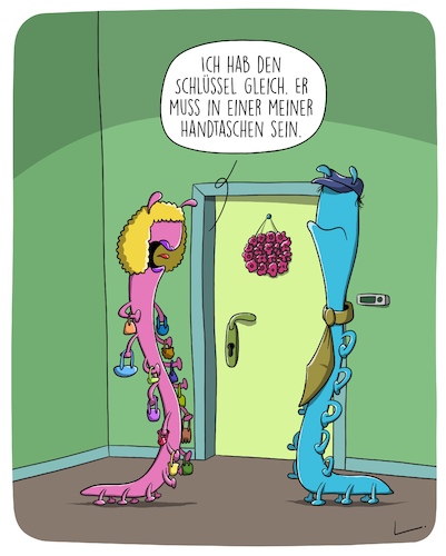 Cartoon: Schlüssel (medium) by SCHÖN BLÖD tagged thomas,luft,cartoon,tür,wohnungstür,schlüssel,handtasche,tausendfüßler,thomas,luft,cartoon,tür,wohnungstür,schlüssel,handtasche,tausendfüßler