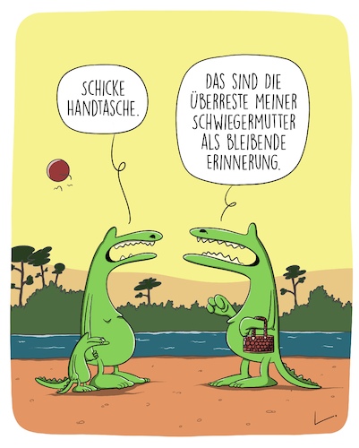 Cartoon: Schwiegermutter (medium) by SCHÖN BLÖD tagged thomas,luft,reptil,cartoon,erinnerung,handtache,krokodil,tier,thomas,luft,reptil,cartoon,erinnerung,handtache,krokodil,tier