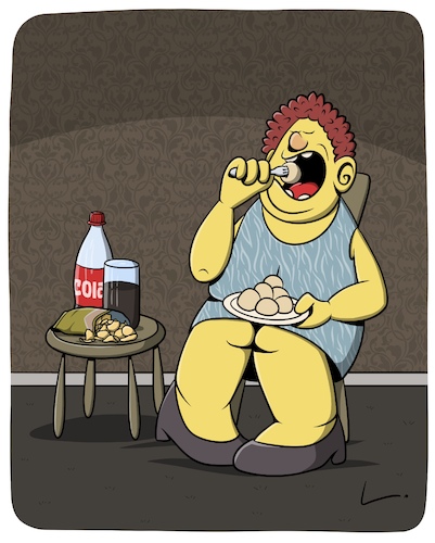Cartoon: Snack (medium) by SCHÖN BLÖD tagged snack,klöße,essen,mahlzeit,cola,chips,snack,klöße,essen,mahlzeit,cola,chips