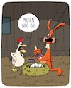 Cartoon: Pfoten weg (small) by SCHÖN BLÖD tagged ostern,eier,ostereier,huhn,hase,osterhase,pinsel