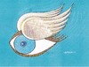 Cartoon: Flying Eye (small) by ercan baysal tagged eye,eyelash,wing,blue,sky,absurd,coloring,job,good,picture,vision,image,fine,fineart,mixed,master,artwork,handmade,art,work,cartoon,illustration,ercanbaysal,logo,tattoo,turkey,turkiye