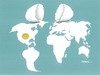 Cartoon: The formation of the World (small) by ercan baysal tagged ercanbaysal,türkiye,turkey,blue,handmade,art,work,artwork,absurd,workcartoon,humour,turquie,map,dünya,geography,white,usa,yellow,world,africa,america,asia,europe,egg