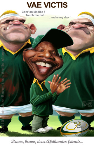 Cartoon: Nelson Mandela (medium) by jmborot tagged mandela,caricature,jmborot
