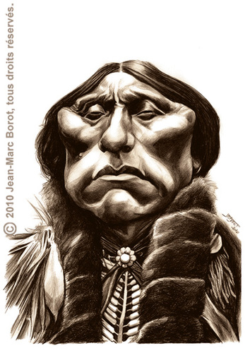 Cartoon: Quanah Parker (medium) by jmborot tagged quanah,parker,indiens,caricatures,jmborot