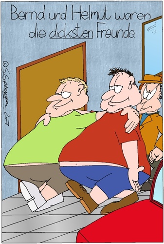 Cartoon: Die dicksten Freunde (medium) by chaosartwork tagged dick,fett,groß,riesig,breit,prall,rund,freunde,massiv,eng
