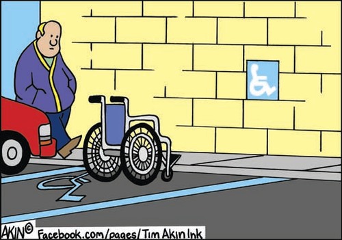 Cartoon: Handi parked (medium) by Tim Akin Ink tagged handicapped,parking