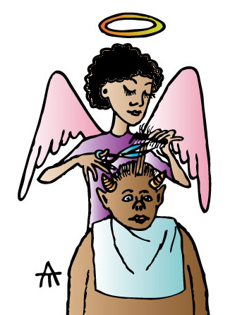 Cartoon: Angel Hairdresser (medium) by Alexei Talimonov tagged angels
