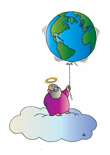 Cartoon: Balloon (medium) by Alexei Talimonov tagged balloon,earth,god