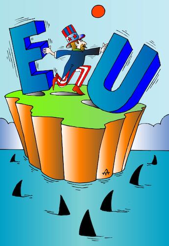 Cartoon: Crisis in Europe (medium) by Alexei Talimonov tagged crisis,europe,usa