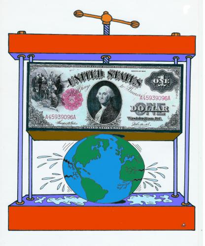 Cartoon: Dollar Press (medium) by Alexei Talimonov tagged dollar,currency,financial,crisis,recession