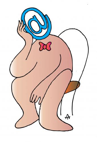 Cartoon: E-Mail Head (medium) by Alexei Talimonov tagged emails