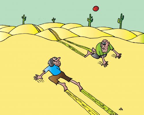 Cartoon: Encounter (medium) by Alexei Talimonov tagged encounter,desert