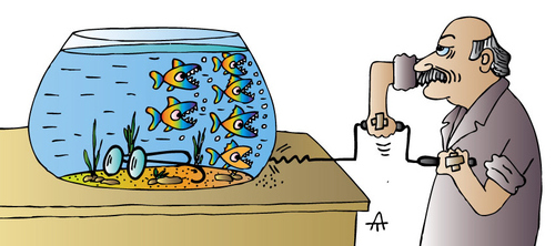 Cartoon: Fish and Man (medium) by Alexei Talimonov tagged fish,man
