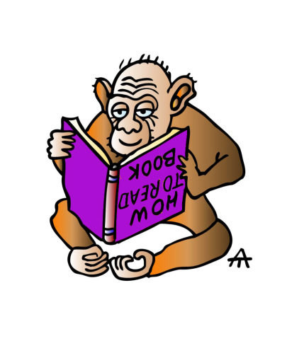 Cartoon: How to read a book (medium) by Alexei Talimonov tagged books,literature