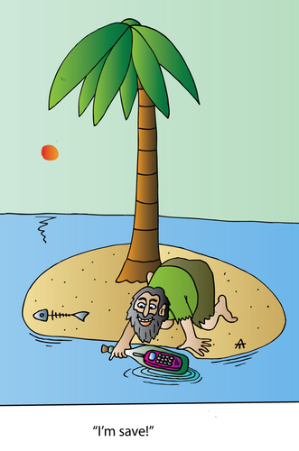 Cartoon: I am saved (medium) by Alexei Talimonov tagged save,island