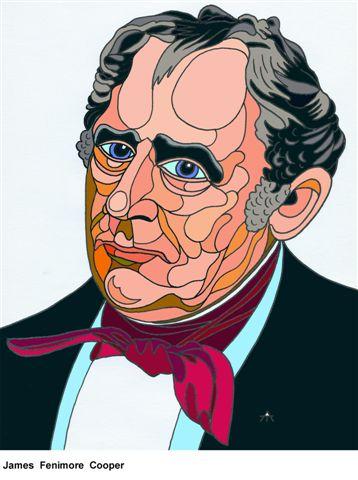 Cartoon: James Fenimore Cooper (medium) by Alexei Talimonov tagged author,literature,books,james,fenimore,cooper