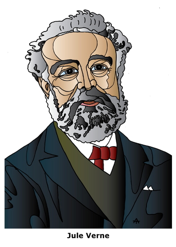 Cartoon: Jules Verne (medium) by Alexei Talimonov tagged verne