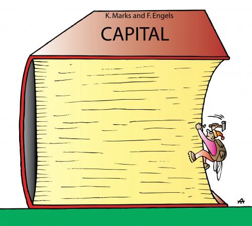 Cartoon: K. Marx Capital (medium) by Alexei Talimonov tagged marx,capital,engels