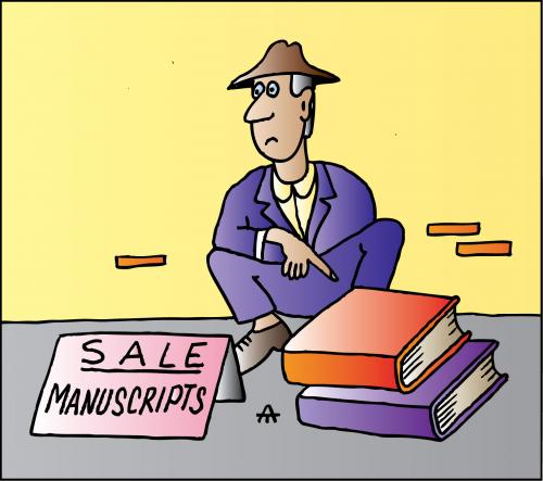 Cartoon: Manuscripts for sale (medium) by Alexei Talimonov tagged manuscripts,literature,books,writers
