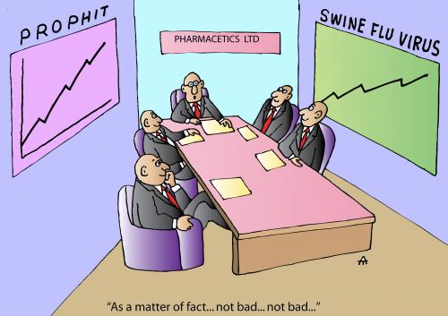 Cartoon: Not Bad (medium) by Alexei Talimonov tagged swine,flu,virus