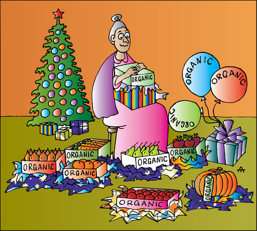 Cartoon: Organic Xmas Gifts (medium) by Alexei Talimonov tagged xmas,christmas,organic,gifts