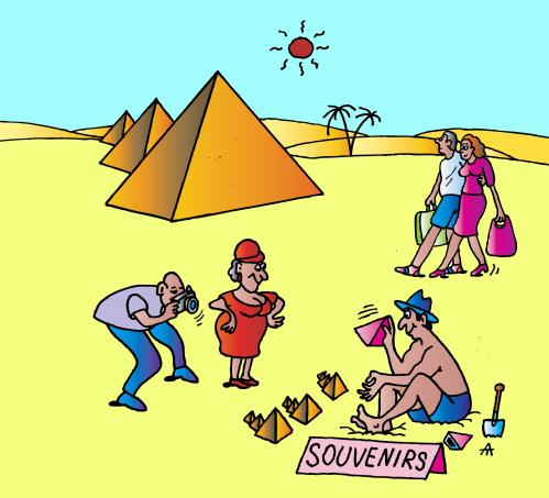 Cartoon: Pyramids (medium) by Alexei Talimonov tagged summer,holidays,egypt