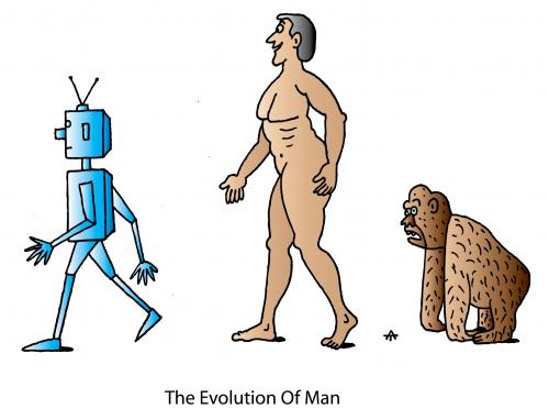 Cartoon: The Evolution Of Man (medium) by Alexei Talimonov tagged evolution,darwin