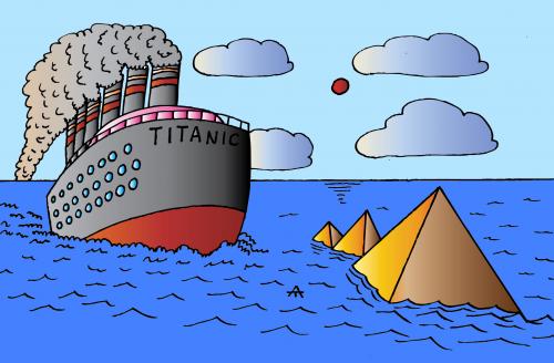Cartoon: Titanic (medium) by Alexei Talimonov tagged climate,change,global,warming