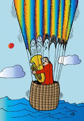 Cartoon: Up And Away (medium) by Alexei Talimonov tagged music