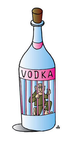 Cartoon: Vodka (medium) by Alexei Talimonov tagged vodka,alcohol,drinking