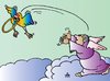 Cartoon: Angel and Bird (small) by Alexei Talimonov tagged angels