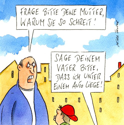 Cartoon: auto (medium) by Peter Thulke tagged auto,auto,autos,unfall,autounfall,ehe,ehepaar,partnerschaft,beziehung,liebe,eltern,streit