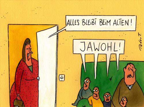 Cartoon: beim alten (medium) by Peter Thulke tagged kinder,eltern,beziehung,frauen,männer,familie,mutter,vater,kinder,frau,mann,erziehung,nachwuchs,beziehung,partnerschaft,hierarchie,macht,dominanz,befehl,befehlsgewalt,chef,boss,familienoberhaupt,oberhaupt,gehorchen,regeln,strenge,streng,alt,neu,konservativ,gesellschaft