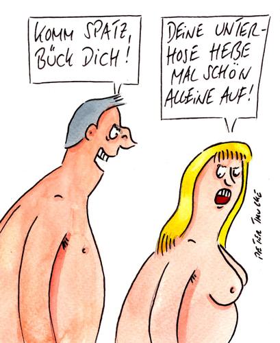 Cartoon: bück (medium) by Peter Thulke tagged ehe,ehe