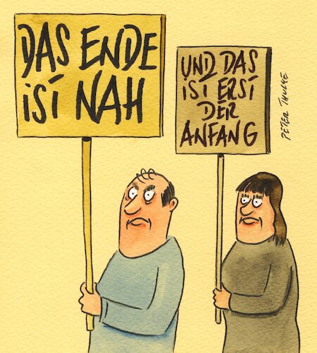 Cartoon: das ende (medium) by Peter Thulke tagged schlechte,zeiten,das,ende,schlechte,zeiten,das,ende