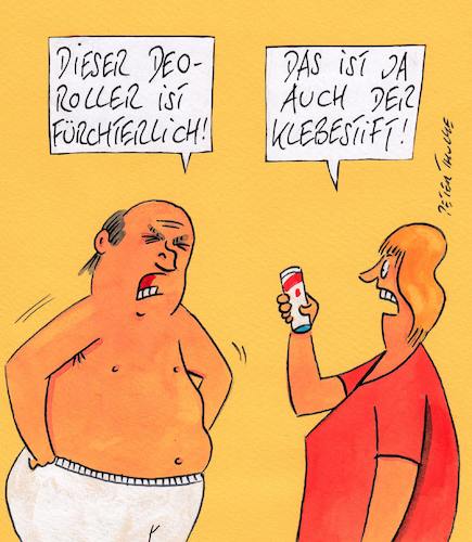 Cartoon: deo (medium) by Peter Thulke tagged deoroller,klebestift,deoroller,klebestift