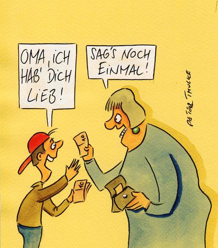 Cartoon: einmal (medium) by Peter Thulke tagged kinder,geld,kinder,geld