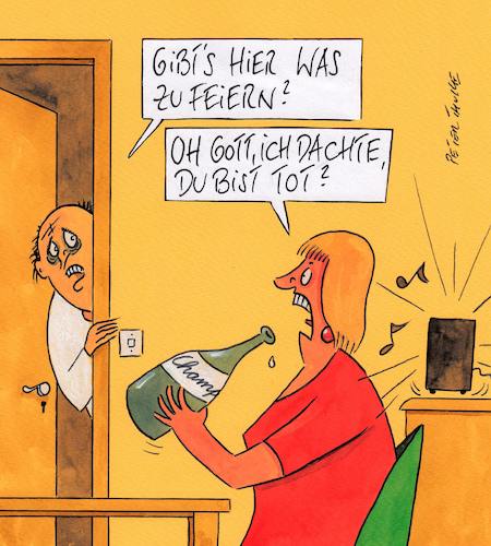 Cartoon: feiern (medium) by Peter Thulke tagged feiern,tot,feiern,tot