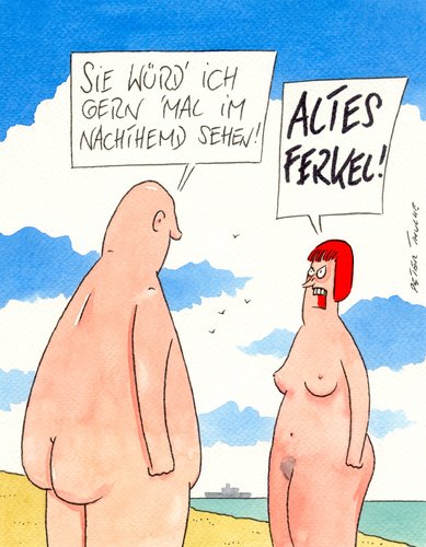 Cartoon: ferkel (medium) by Peter Thulke tagged fkk,sommer,fkk,sommer