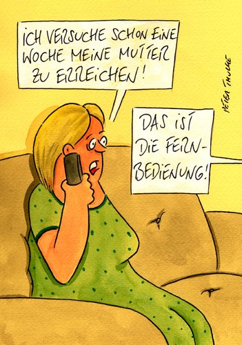 Cartoon: fernbedienung (medium) by Peter Thulke tagged fernsehen,handy,fernsehen,handy