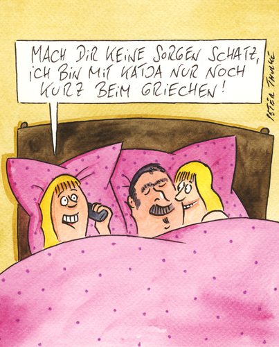 Cartoon: griechen (medium) by Peter Thulke tagged restaurant,liebe,restaurant,liebe,schatz,griechen,essen,griechisch,dreier,gruppensex,sex,fremdgehen,seitensprung